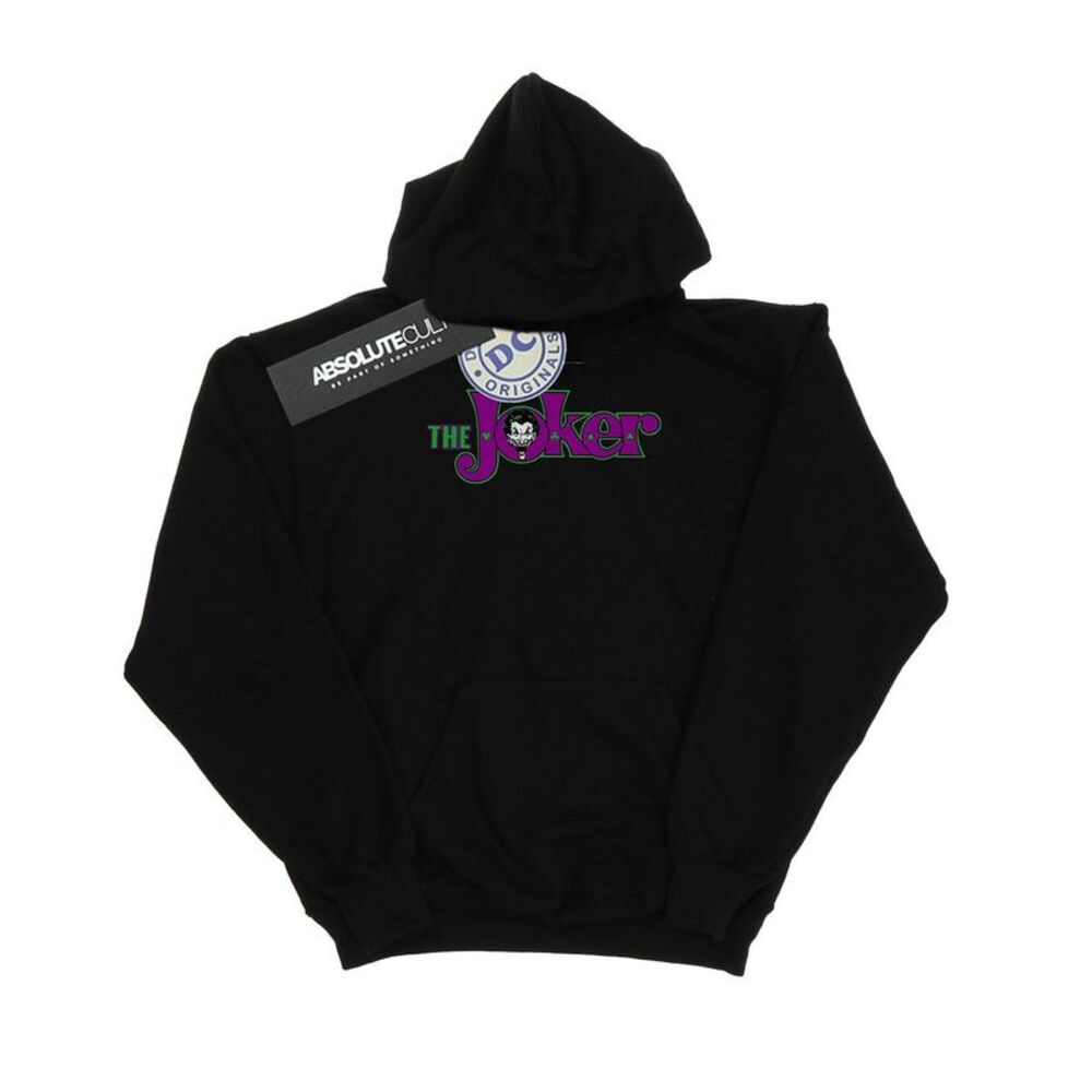 DC Comics Mens The Joker Text Logo Hoodie / Black